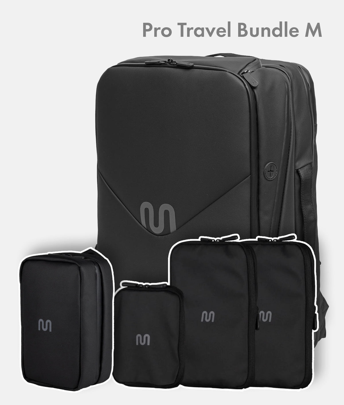 Pro Travel Bundle M – Travel Backpack Pro + Packing Cubes + Toiletry Bag