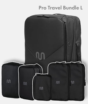 Pro Travel Bundle L – Travel Backpack Pro + Packing Cubes + Toiletry Bag + Tech Organizer